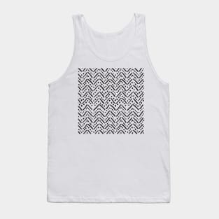 Monochrome Chevron Dots Pattern Tank Top